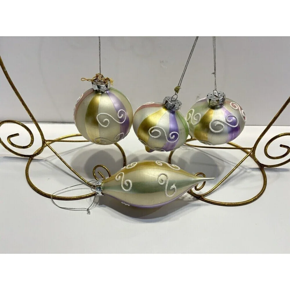 Vtg House Of Lloyd Christmas Around The World Sherbet Glass Ornaments Set Of 4